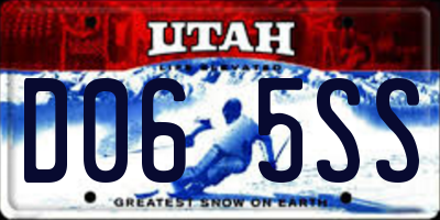 UT license plate D065SS