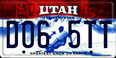 UT license plate D065TT