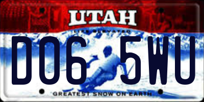 UT license plate D065WU