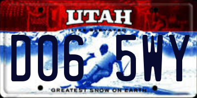 UT license plate D065WY