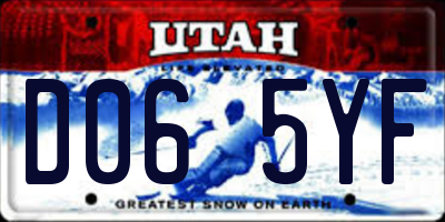 UT license plate D065YF