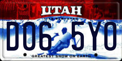 UT license plate D065YO