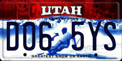UT license plate D065YS