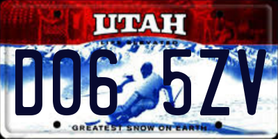 UT license plate D065ZV