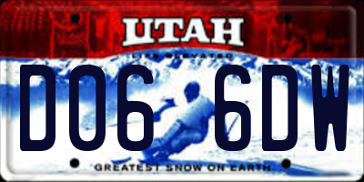 UT license plate D066DW