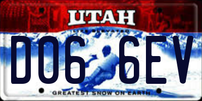 UT license plate D066EV