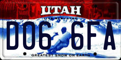 UT license plate D066FA