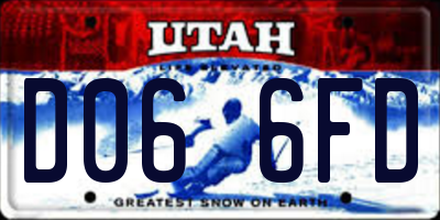 UT license plate D066FD