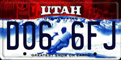 UT license plate D066FJ
