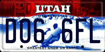 UT license plate D066FL