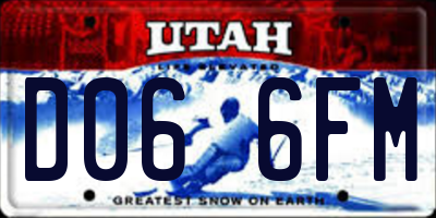UT license plate D066FM