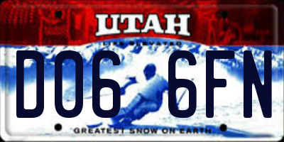 UT license plate D066FN
