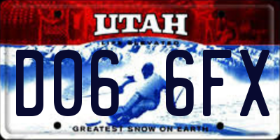 UT license plate D066FX