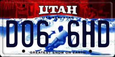 UT license plate D066HD