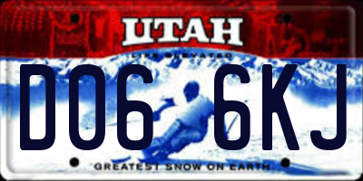 UT license plate D066KJ