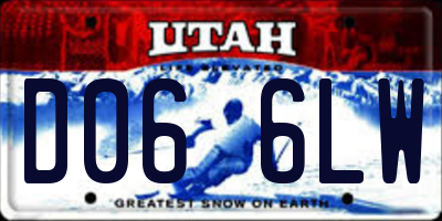 UT license plate D066LW