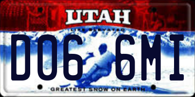 UT license plate D066MI