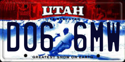 UT license plate D066MW