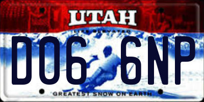 UT license plate D066NP
