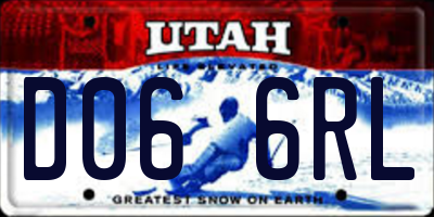 UT license plate D066RL