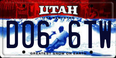 UT license plate D066TW