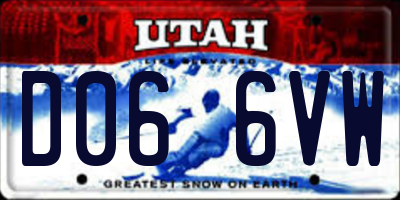 UT license plate D066VW