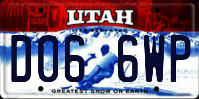 UT license plate D066WP