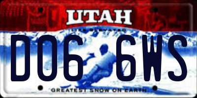 UT license plate D066WS