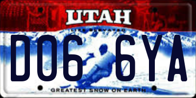UT license plate D066YA