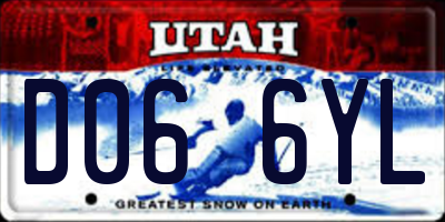 UT license plate D066YL