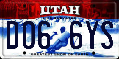 UT license plate D066YS