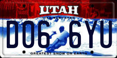 UT license plate D066YU