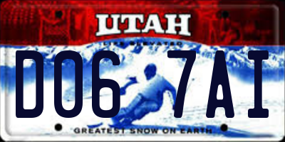 UT license plate D067AI