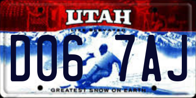 UT license plate D067AJ