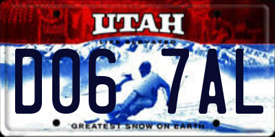 UT license plate D067AL