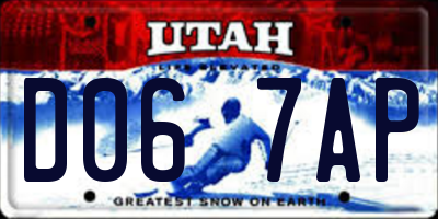 UT license plate D067AP