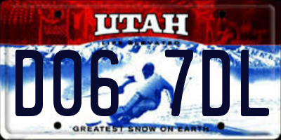 UT license plate D067DL