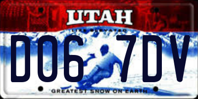 UT license plate D067DV