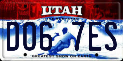 UT license plate D067ES