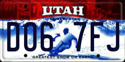 UT license plate D067FJ