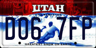UT license plate D067FP