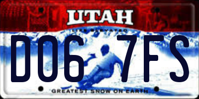 UT license plate D067FS