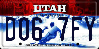 UT license plate D067FY