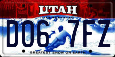 UT license plate D067FZ