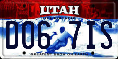 UT license plate D067IS