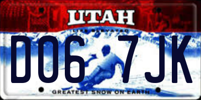 UT license plate D067JK