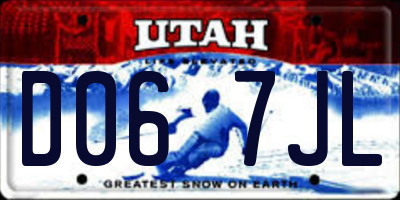 UT license plate D067JL