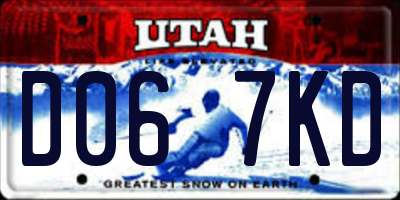 UT license plate D067KD