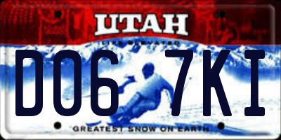 UT license plate D067KI