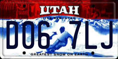 UT license plate D067LJ